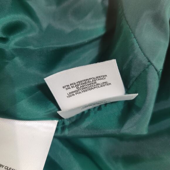 Le Suit Peplum Crepe Open Front Blazer Jacket Emerald Green NWT Size 4 - Picture 8 of 9